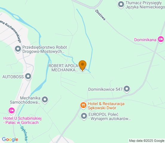 Mapa dojazdu do warsztatu samochodowego w miejscowości Gorlice