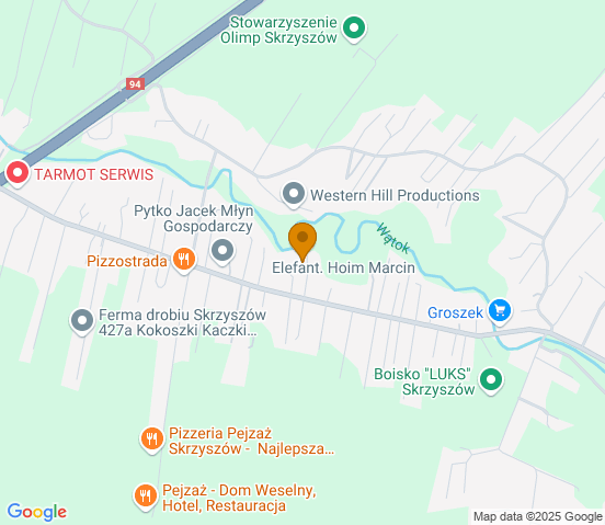 Mapa dojazdu do warsztatu samochodowego w miejscowości Skrzyszów