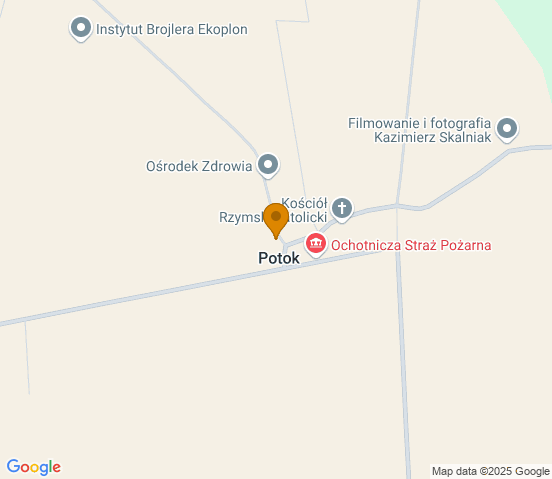 Mapa dojazdu do warsztatu samochodowego w miejscowości Potok